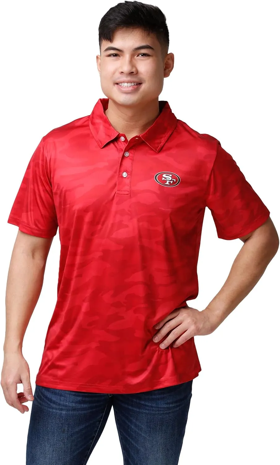 FOCO Men's NFL Team Logo Polo Short Sleeve Polyester Shirt