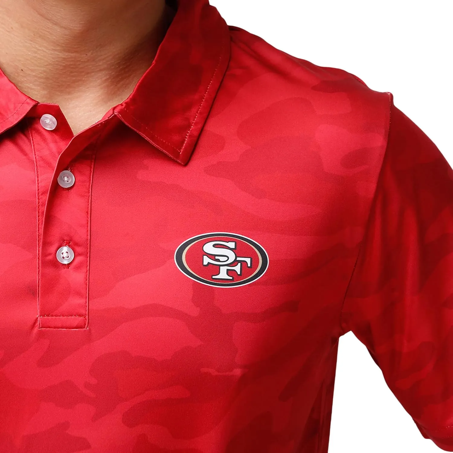 FOCO Men's NFL Team Logo Polo Short Sleeve Polyester Shirt