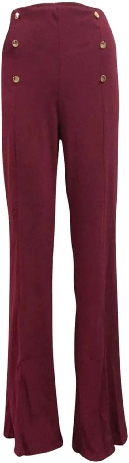 Formal Suit Pants for Women Premium Business Casual Dress Pants Slim Fit Straight Leg Trousers High Waist Button Pant