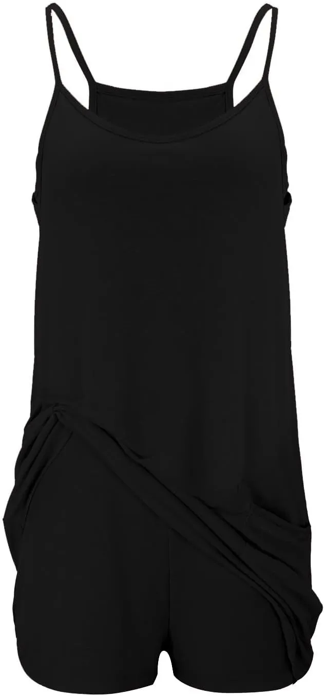FZVYD Womens Summer Dresses Sleeveless Mini Dress U Neck Spaghetti Strap Sundress Athletic Basic Short Dress with Pockets