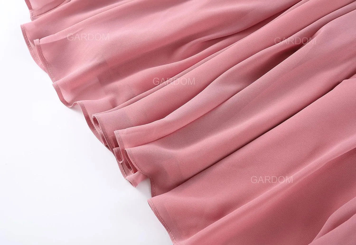 GARDOM Ruffle Sleeves Bridesmaid Dress for Wedding V Neck Chiffon Long Maxi Formal Dresses Wedding Evening Party Gowns