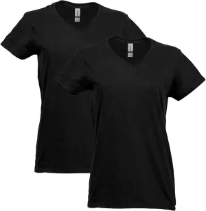 Gildan Women's Heavy Cotton V-Neck T-Shirt, 2-Pack