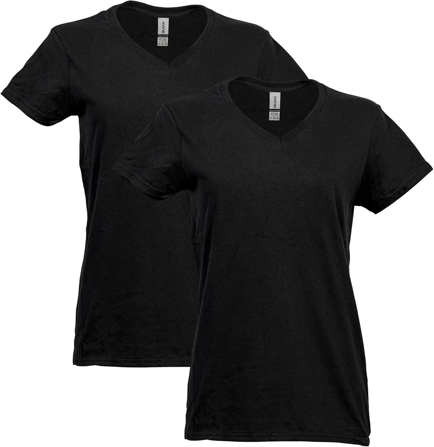 Gildan Women's Heavy Cotton V-Neck T-Shirt, 2-Pack