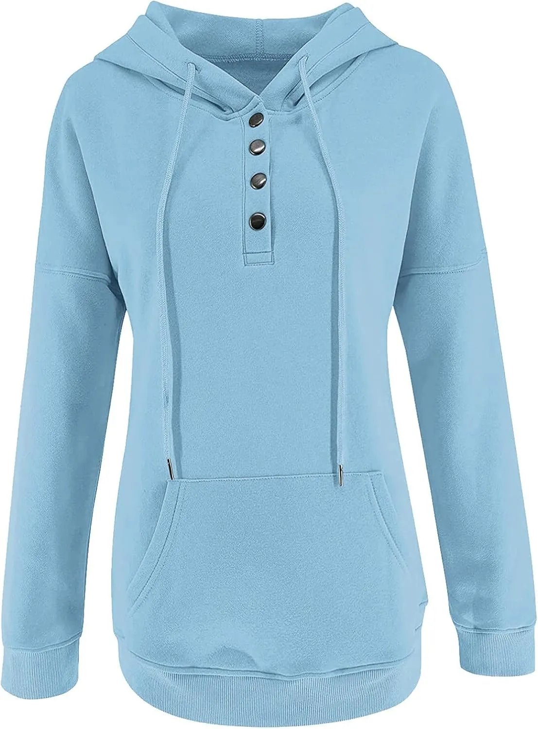 GOFULY Button Down Shirts For Women Fall Loose Oversized Hoodie Long Sleeve Drawstring Pockets Clothes Winter Solid Outfits