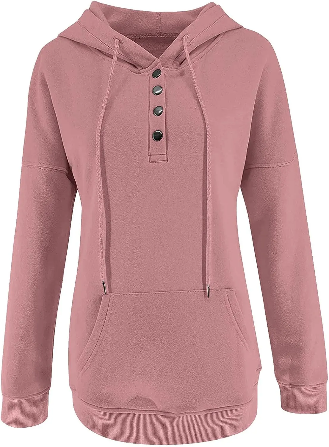 GOFULY Button Down Shirts For Women Fall Loose Oversized Hoodie Long Sleeve Drawstring Pockets Clothes Winter Solid Outfits