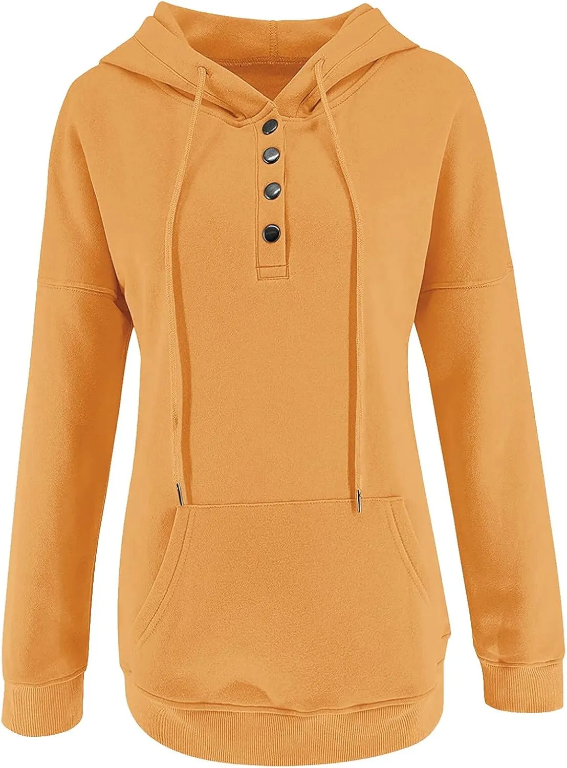 GOFULY Button Down Shirts For Women Fall Loose Oversized Hoodie Long Sleeve Drawstring Pockets Clothes Winter Solid Outfits