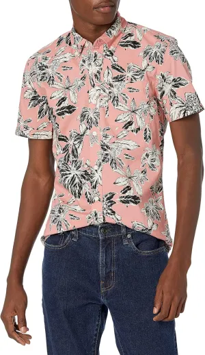 Goodthreads Men's Standard-Fit Short-Sleeve Printed Poplin Shirt