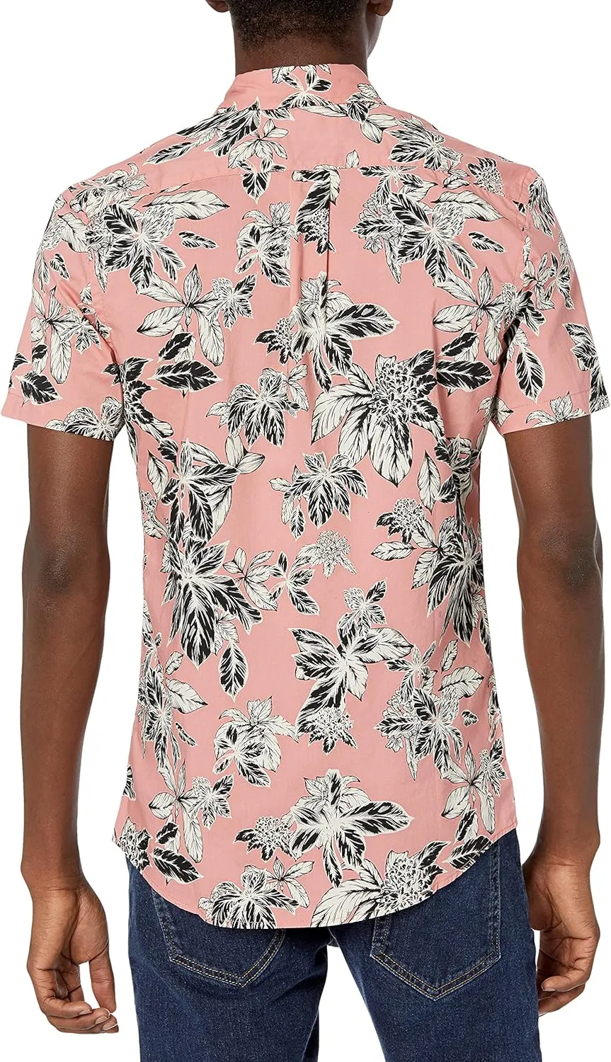 Goodthreads Men's Standard-Fit Short-Sleeve Printed Poplin Shirt