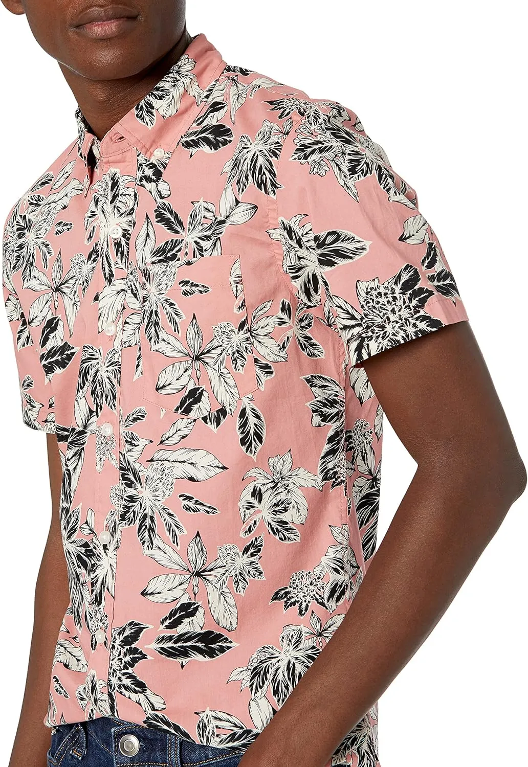 Goodthreads Men's Standard-Fit Short-Sleeve Printed Poplin Shirt