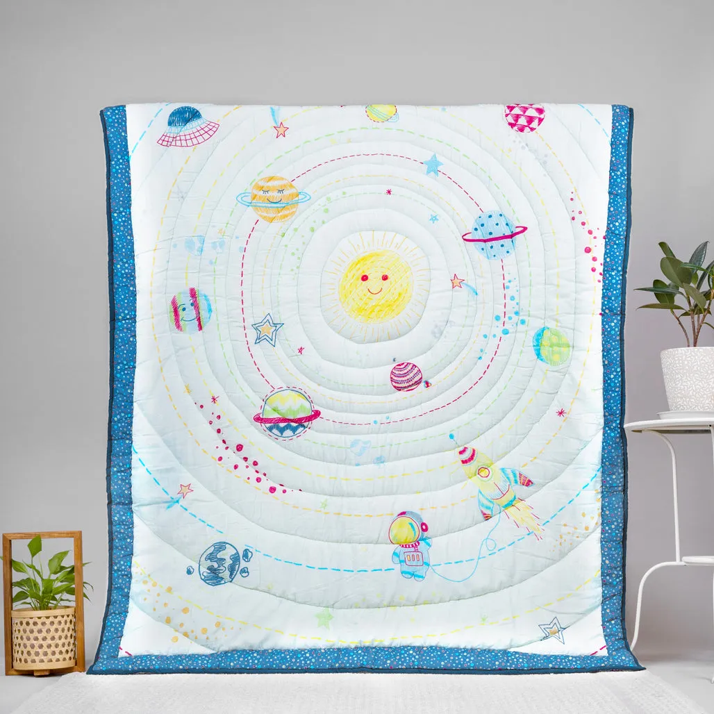 Gudgoodie Cotton Muslin Baby Quilt  - Galactic Adventure