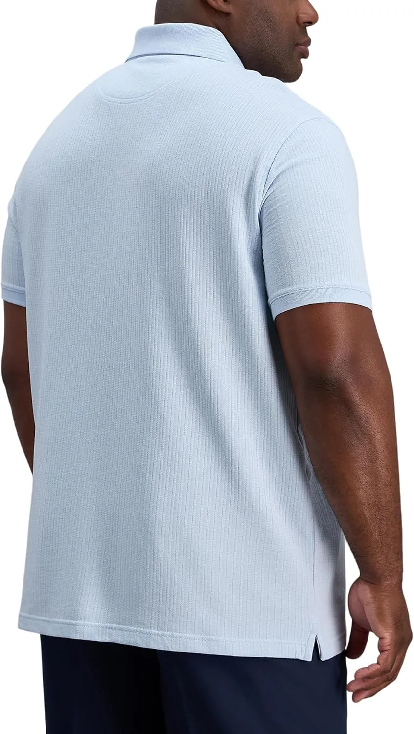 Haggar Men's Premium Comfort Quarter Zip Short Sleeve Polo Shirt