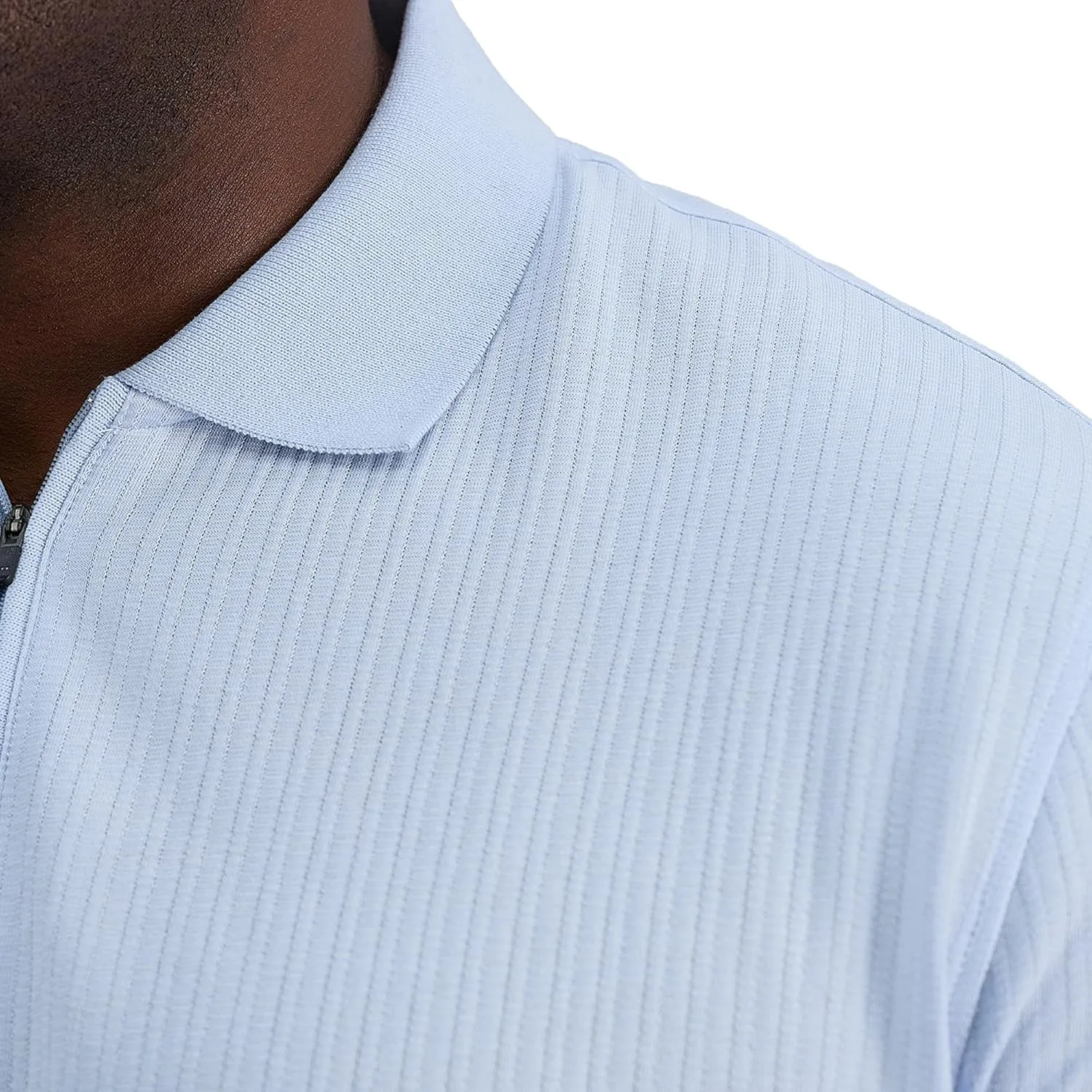 Haggar Men's Premium Comfort Quarter Zip Short Sleeve Polo Shirt