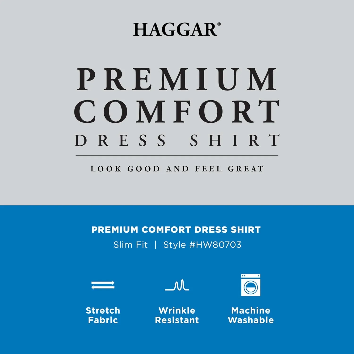 Haggar Men's Premium Comfort Slim Fit Wrinkle Resistant Dress Shirt