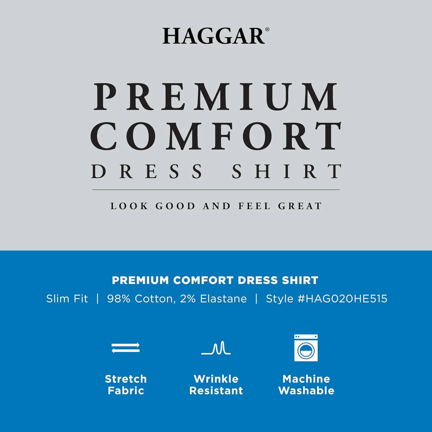Haggar Men's Premium Comfort Slim Fit Wrinkle Resistant Dress Shirt