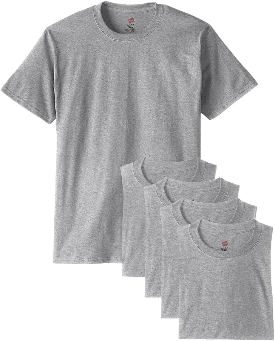 Hanes Ultimate Men's 5-Pack Tagless ComfortSoft Crewneck T-Shirt