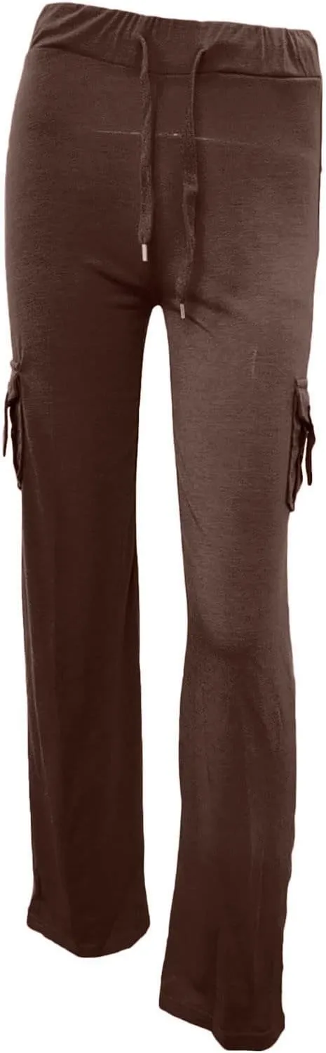 High Waist Stretch Cargo Pants for Women Casual Military Army Cargo Combat Work Pants with Pockets Bootcut Trousers