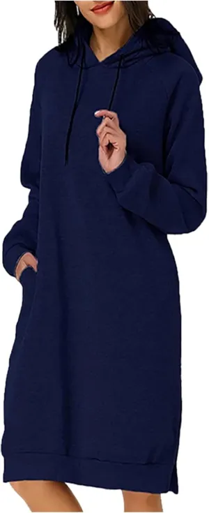 Hoodie Dress for Women Trendy 2025 Oversized Sweatshirt with Hood Spring Fashion Hooded Sweatshirts Dress