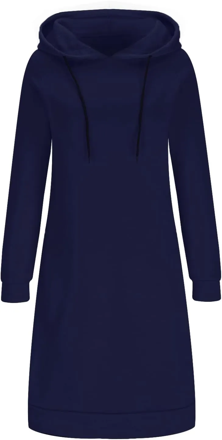 Hoodie Dress for Women Trendy 2025 Oversized Sweatshirt with Hood Spring Fashion Hooded Sweatshirts Dress