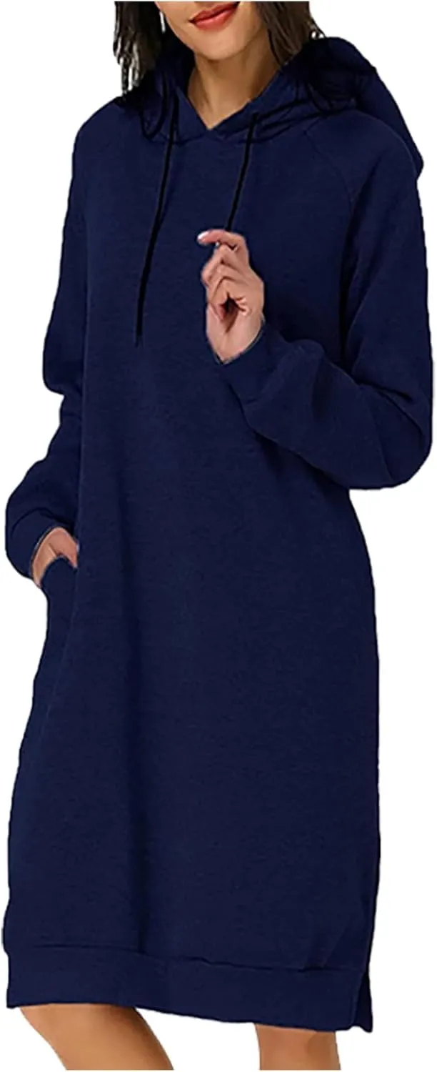 Hoodie Dress for Women Trendy 2025 Oversized Sweatshirt with Hood Spring Fashion Hooded Sweatshirts Dress