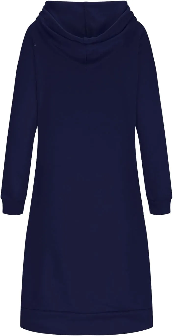 Hoodie Dress for Women Trendy 2025 Oversized Sweatshirt with Hood Spring Fashion Hooded Sweatshirts Dress