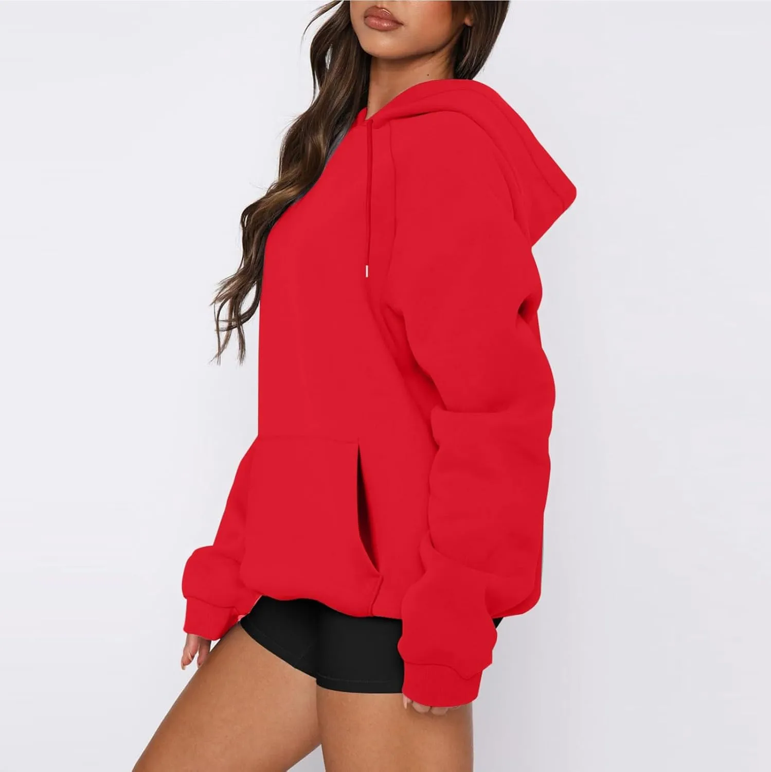 Hoodies for Women Comfy Fleece Oversized Sweatshirt Lightweight Drawstring Pullover Sweaters Cute Hoodie with Pocket
