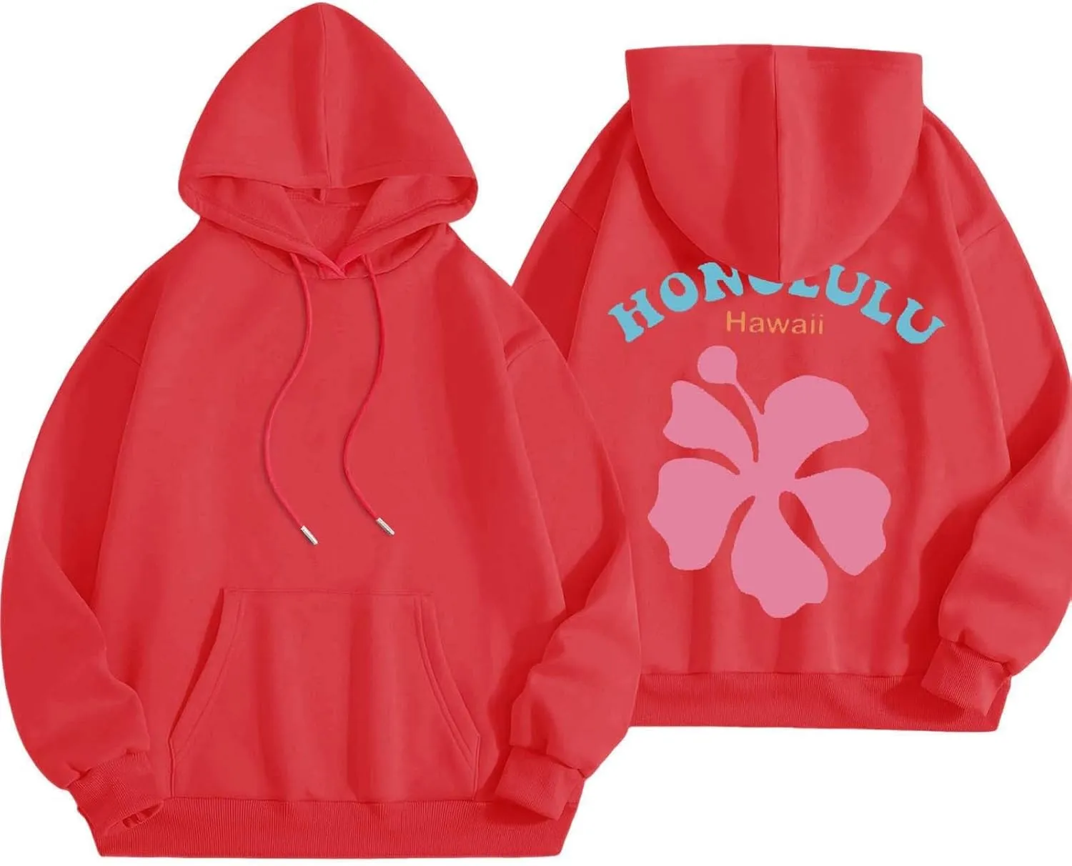 Hoodies Sweatshirt for Women Graphic Trendy Cute Y2K Clothes Girls Pullover Oversized Pink Palm Puff Preppy Hoodies