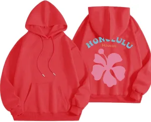 Hoodies Sweatshirt for Women Graphic Trendy Cute Y2K Clothes Girls Pullover Oversized Pink Palm Puff Preppy Hoodies