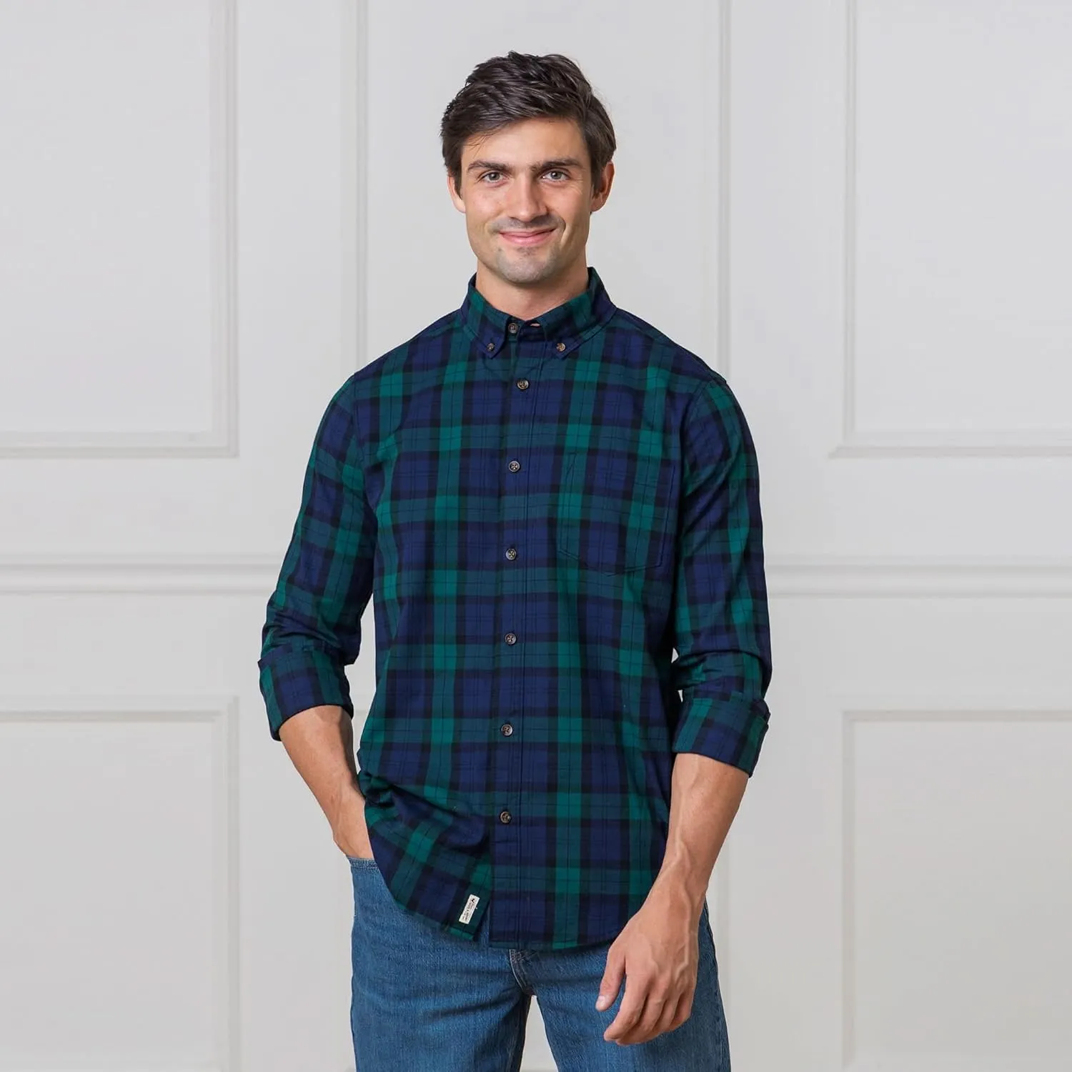 Hope & Henry Men's Long Sleeve Poplin Button Down Shirt
