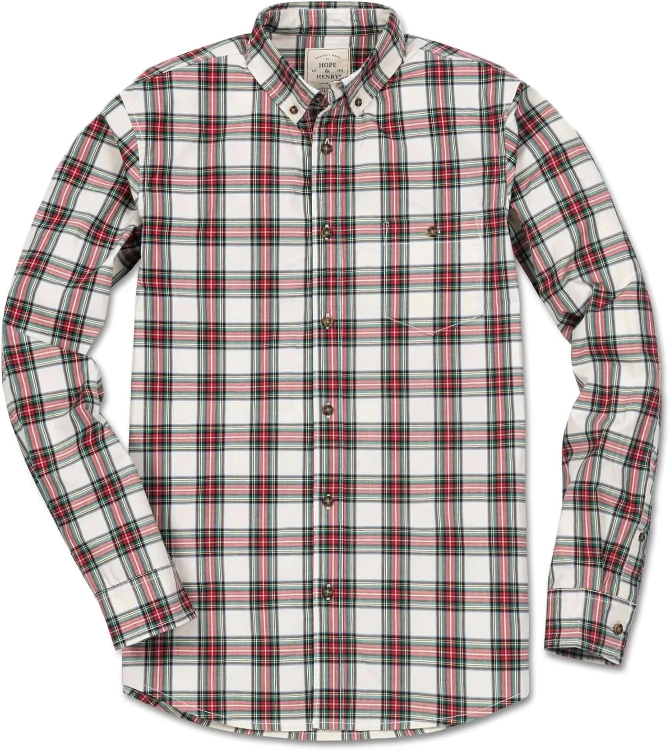 Hope & Henry Men's Long Sleeve Poplin Button Down Shirt