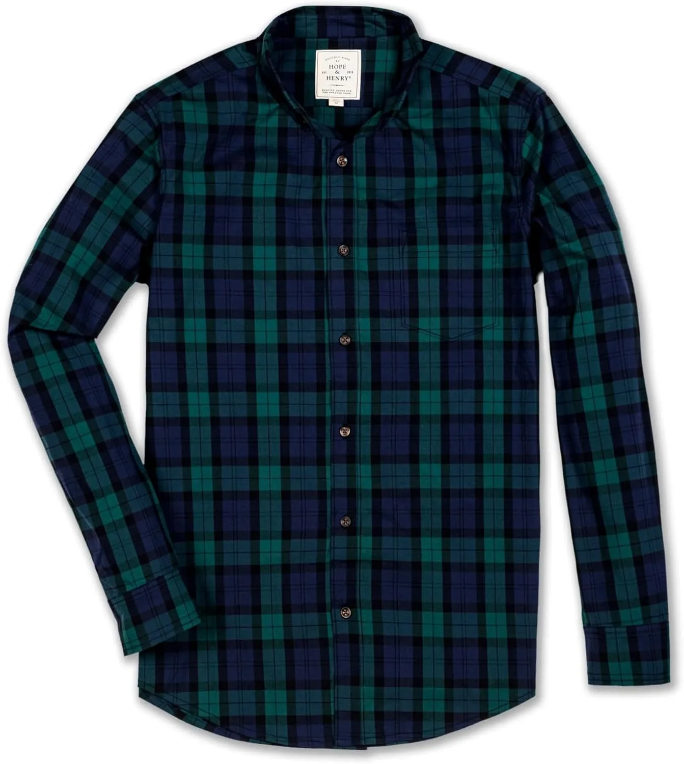 Hope & Henry Men's Long Sleeve Poplin Button Down Shirt
