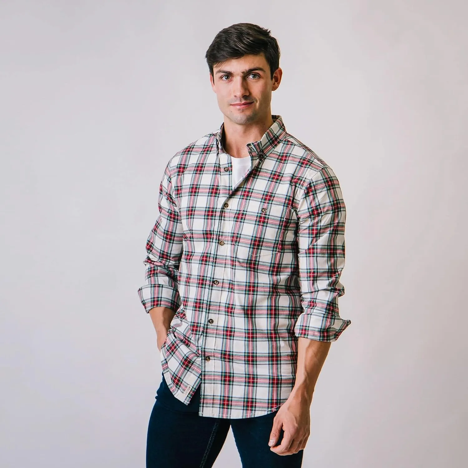 Hope & Henry Men's Long Sleeve Poplin Button Down Shirt