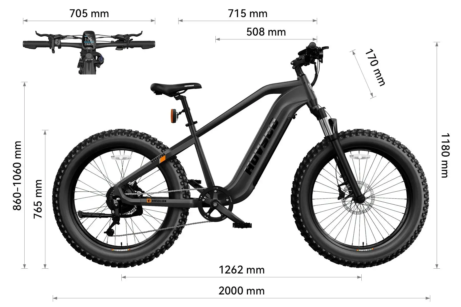 HOVSCO HovAlpha 26" Fat Tire Electric Bike