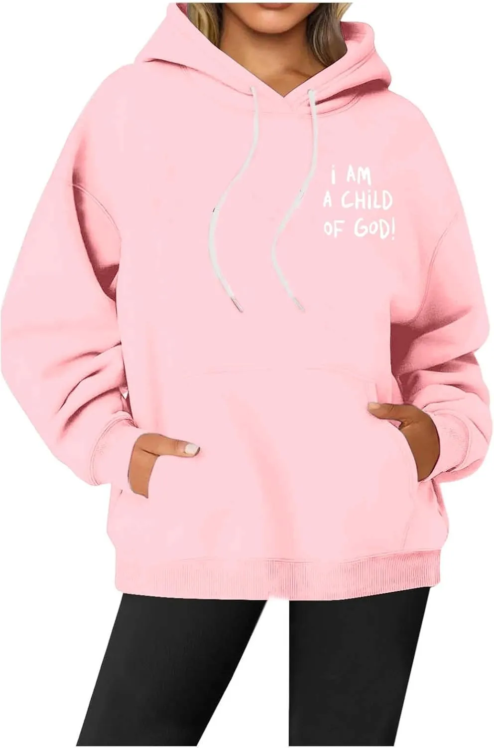 I Am A Child Of God Hoodie Long Sleeve Christian Hoodies Casual Comfortable Drawstring Fashion Pocket Sweatshirt
