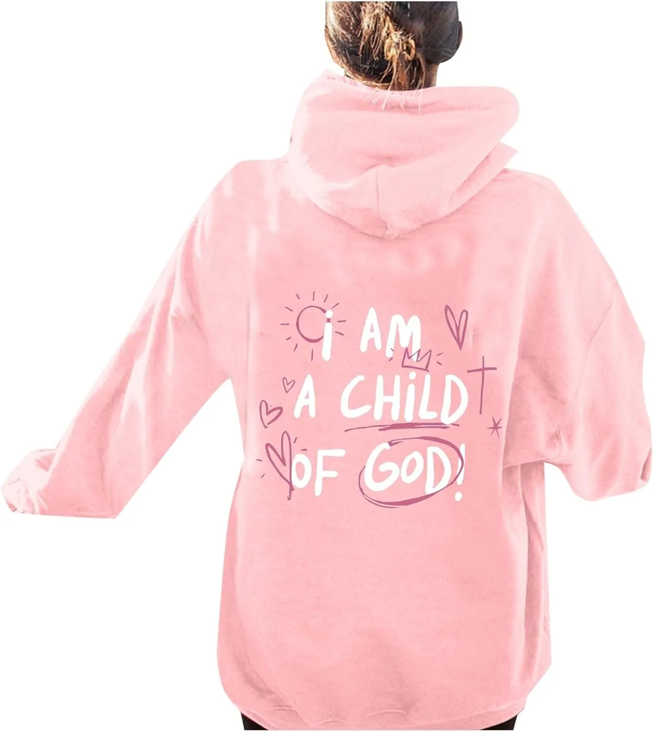 I Am A Child Of God Hoodie Long Sleeve Christian Hoodies Casual Comfortable Drawstring Fashion Pocket Sweatshirt