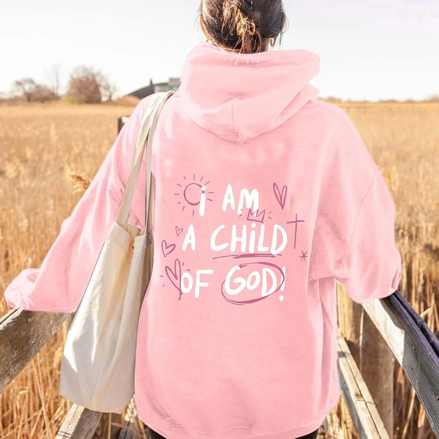 I Am A Child Of God Hoodie Long Sleeve Christian Hoodies Casual Comfortable Drawstring Fashion Pocket Sweatshirt