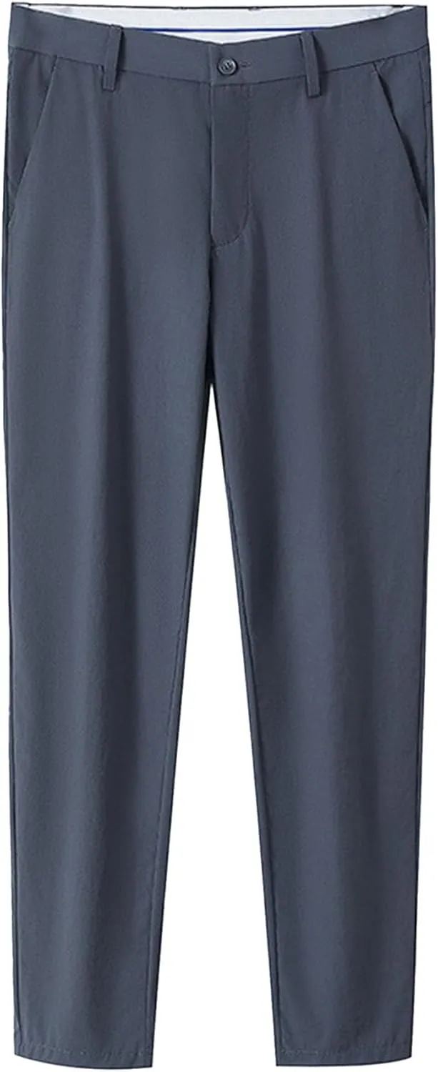 JEShifangjiusu Men'S Slim-Fit Wrinkle-Resistant Flat-Front Chino Pant Stretch Dress Pants Skinny Suit Pants With Pockets