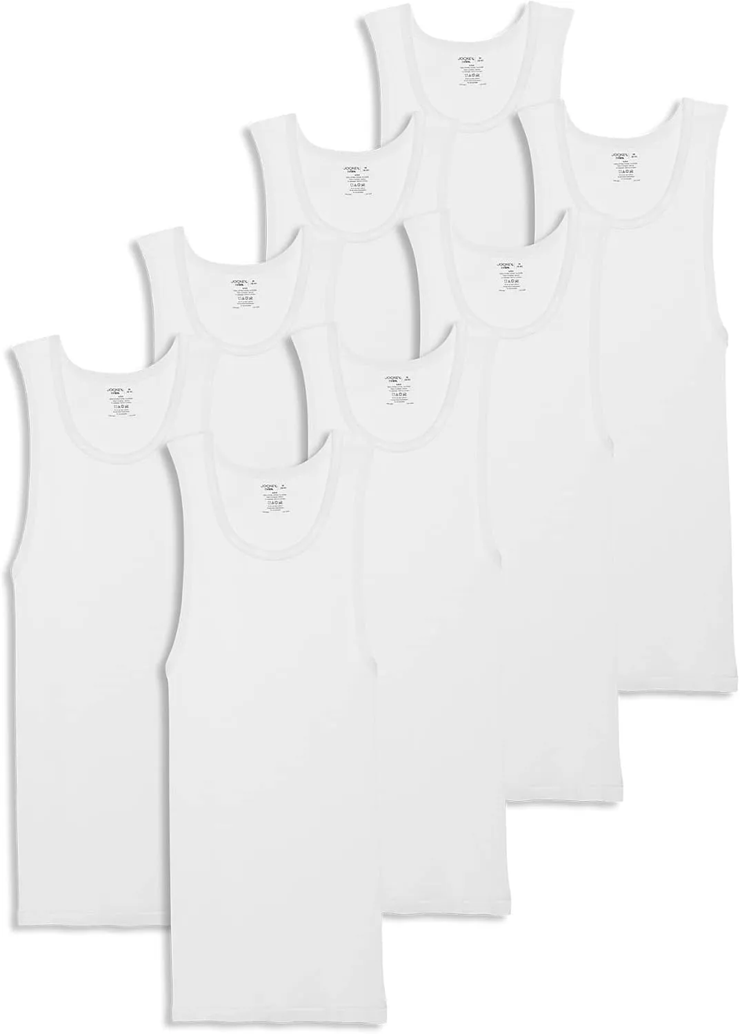 Jockey Men's Undershirt 100% Cotton A-Shirt Tank - 8 Pack