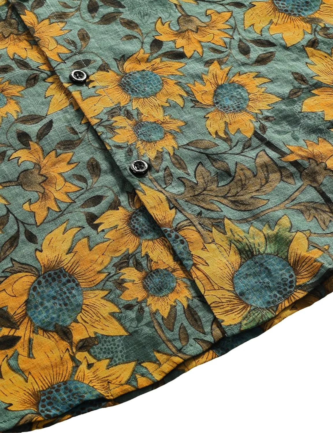 JOGAL Men's Flower Casual Button Down Short Sleeve Hawaiian Shirt