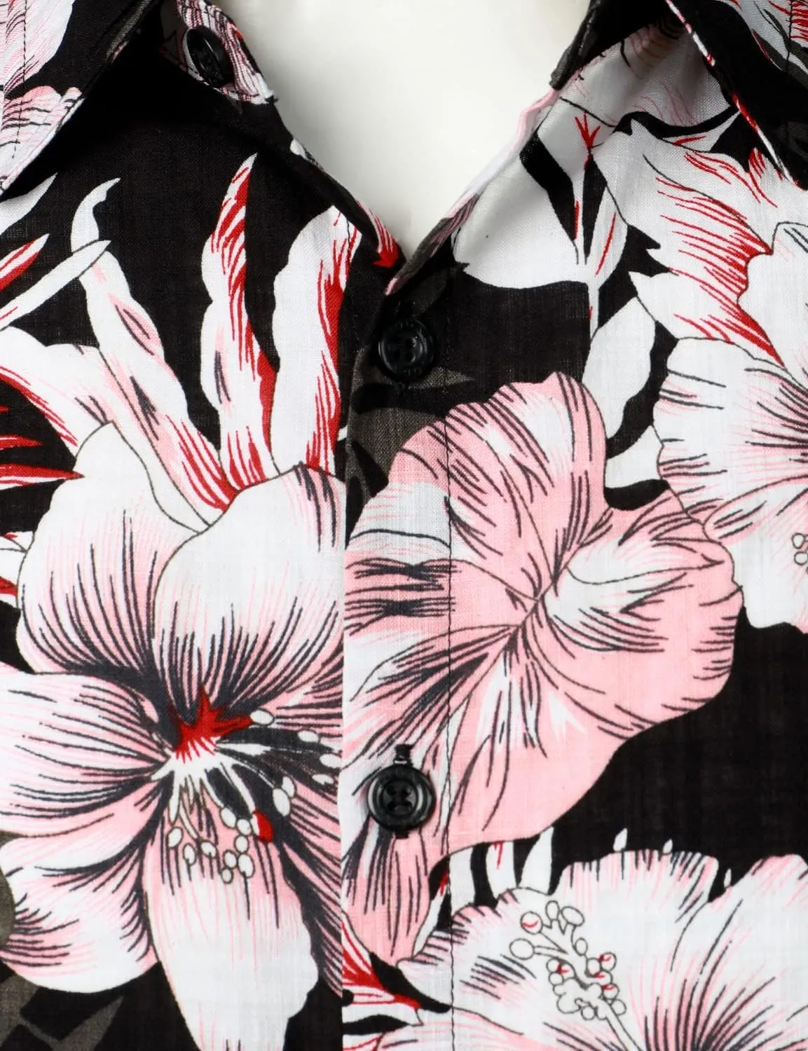 JOGAL Men's Flower Casual Button Down Short Sleeve Hawaiian Shirt
