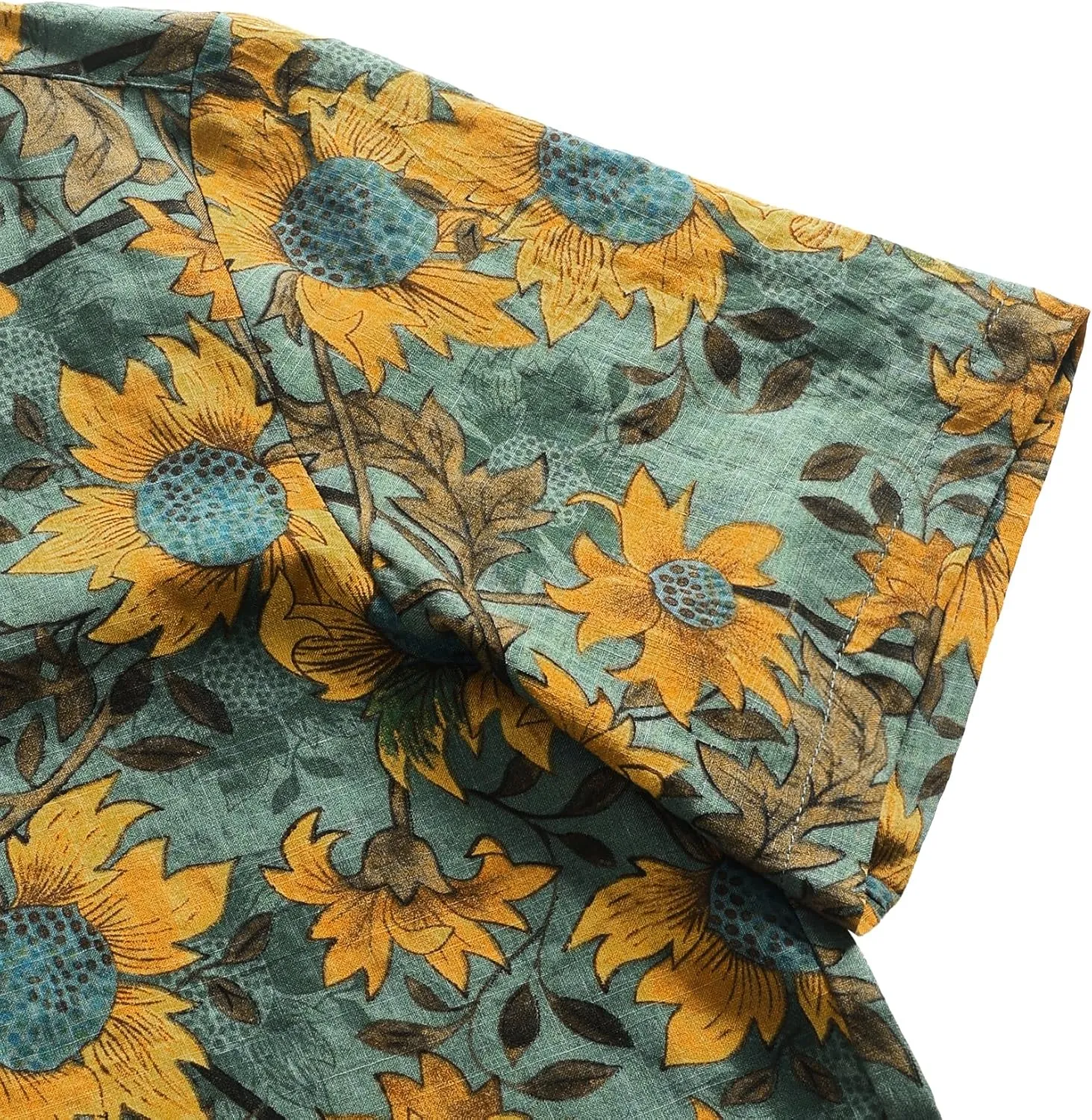 JOGAL Men's Flower Casual Button Down Short Sleeve Hawaiian Shirt