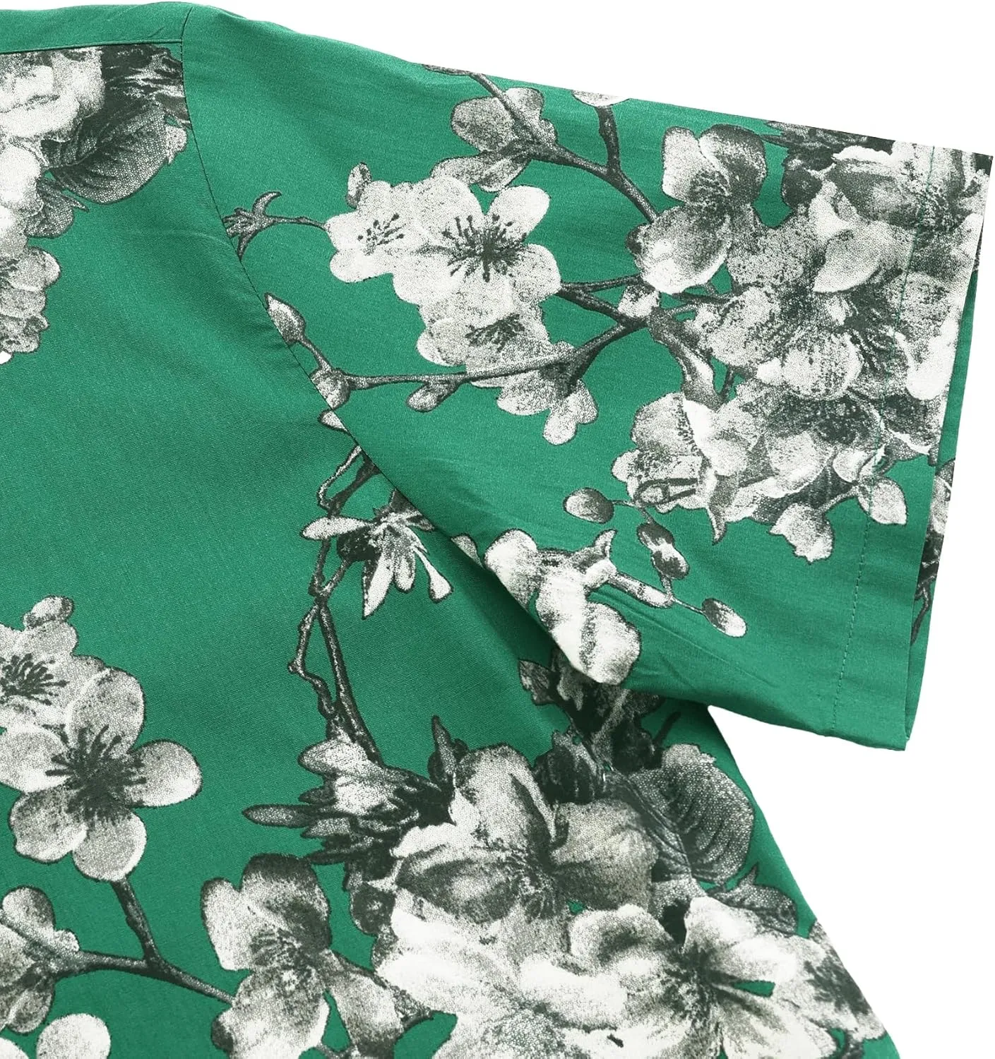 JOGAL Men's Flower Cotton Button Down Short Sleeve Hawaiian Shirt