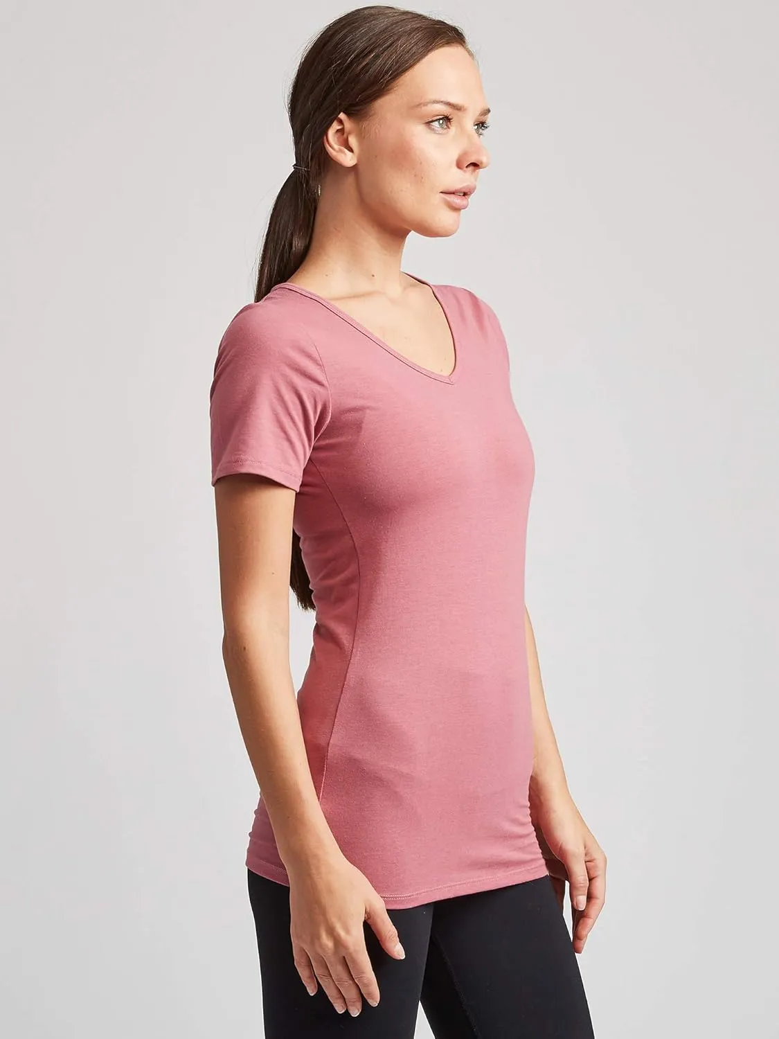 Kalon Women's 4-Pack V-Neck T-Shirt Base Layer