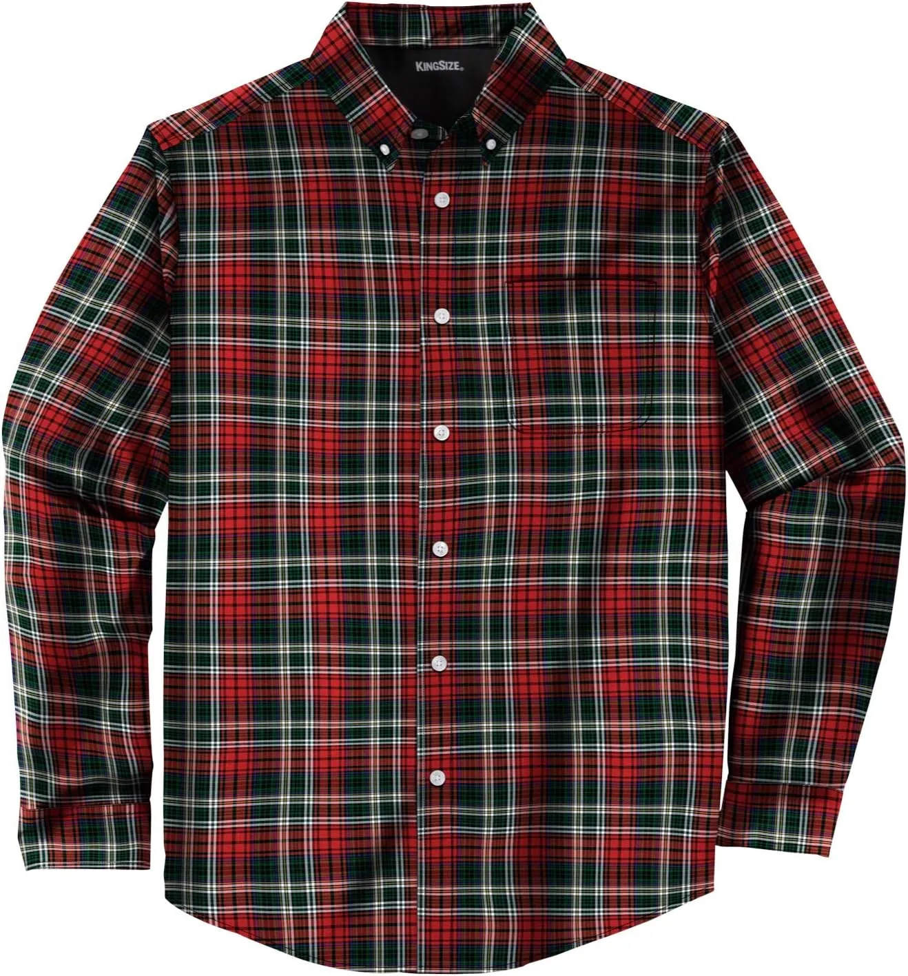KingSize Men's Big & Tall Long Sleeve Wrinkle-Free Plaid Shirt