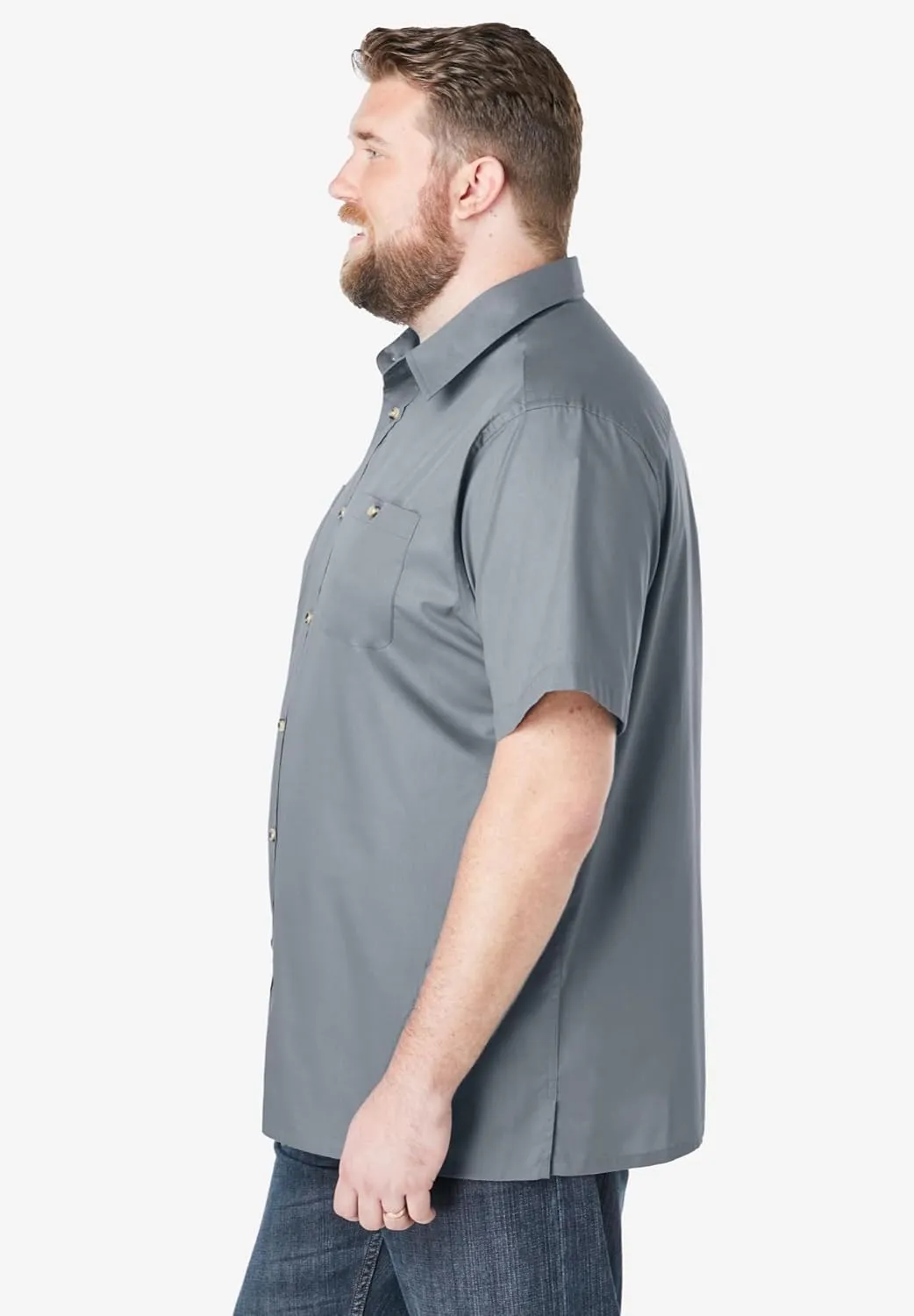 KingSize Men's Big & Tall Short-Sleeve Pocket Sport Shirt