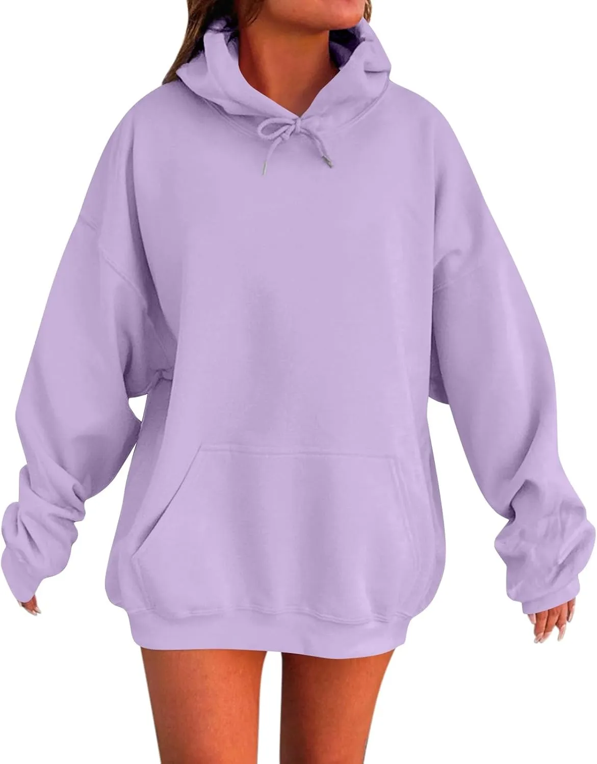 KUIOLYPOER Womens Oversized Hoodies Long Sleeve Hooded Plush Sweatshirt with Pocket 2025 Fashion Tops Trendy Outfits