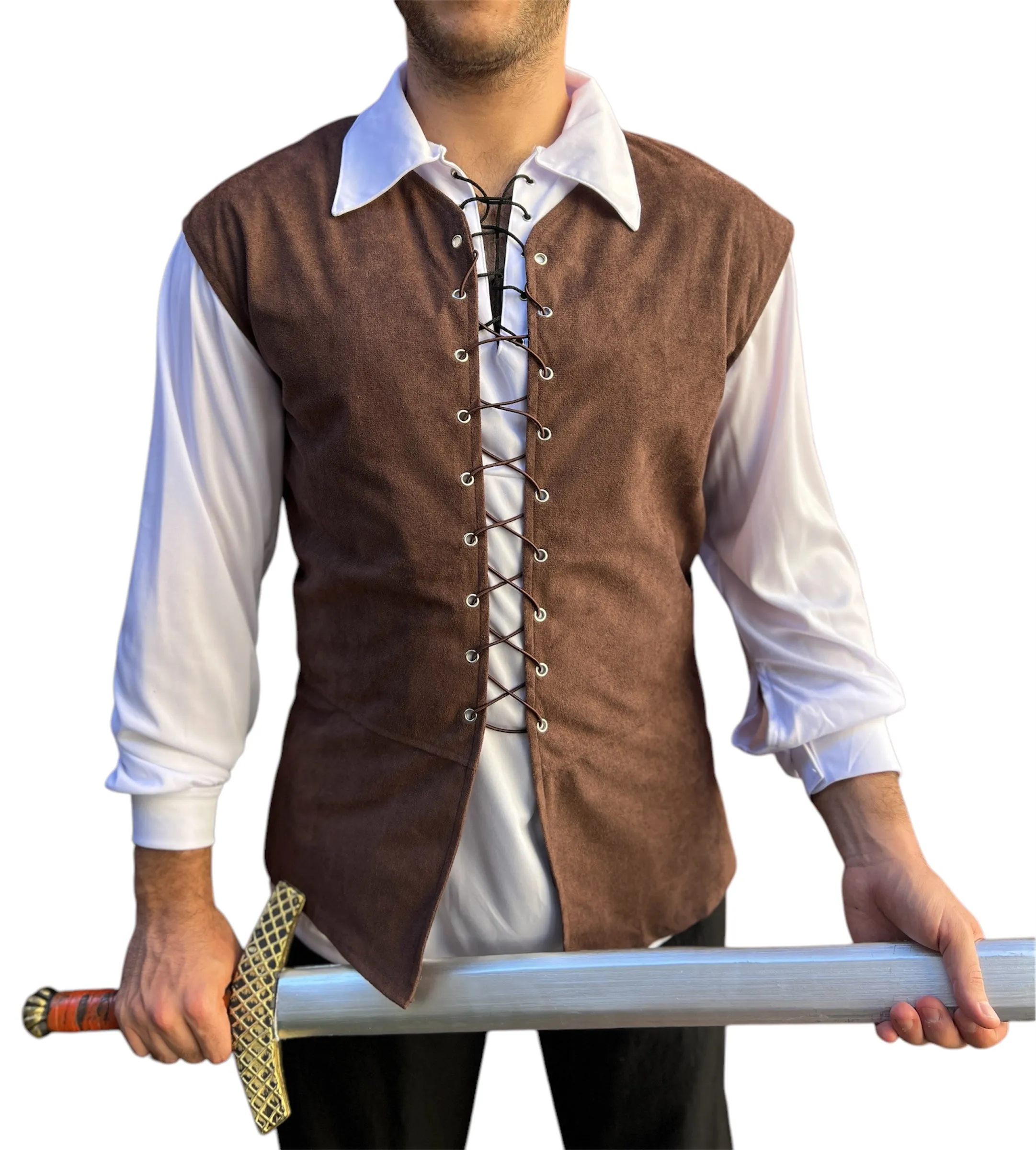 Lace Up White Pirate Shirt