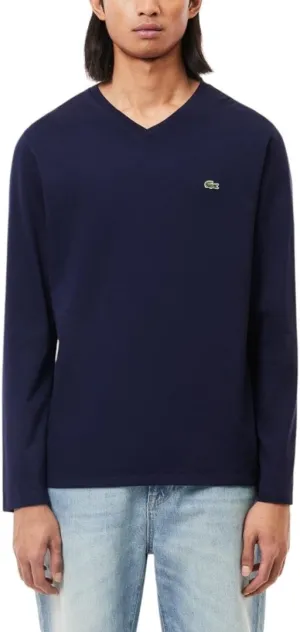 Lacoste Men's V Neck Lightweight Pima Cotton Jersey T-Shirt