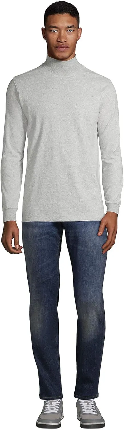 Lands' End Men's Super-T Cotton-Blend Mock Turtleneck Shirt
