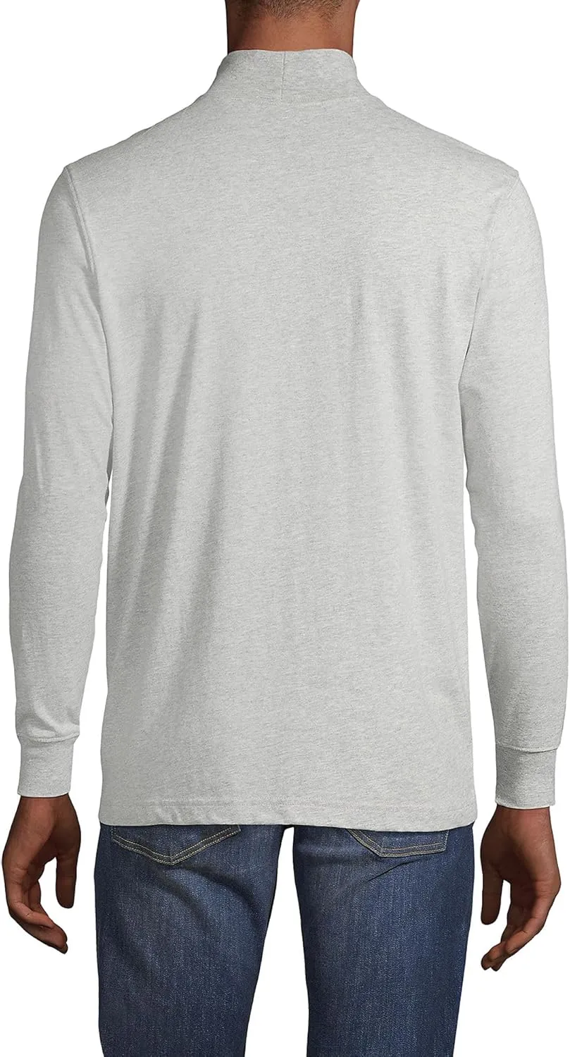 Lands' End Men's Super-T Cotton-Blend Mock Turtleneck Shirt