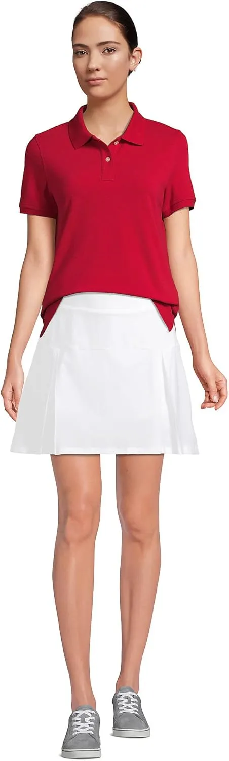 Lands' End Women's Mesh Cotton Short Sleeve Polo Shirt